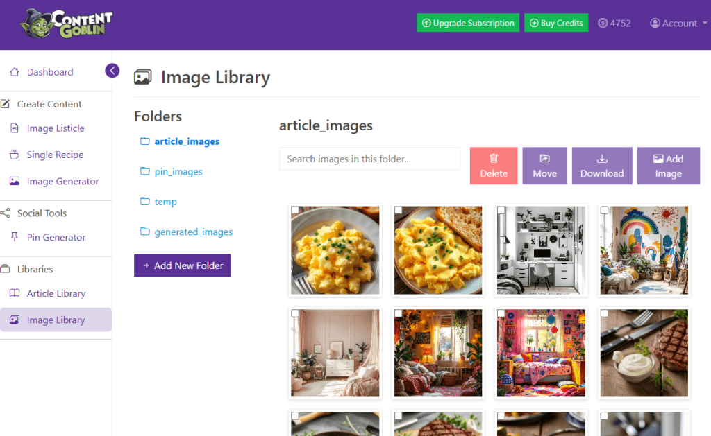 image library, content goblin